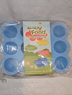 Baby Food Freezer Tray - Blue, Non-Stick Silicone, BPA Free, Store-Freeze Food